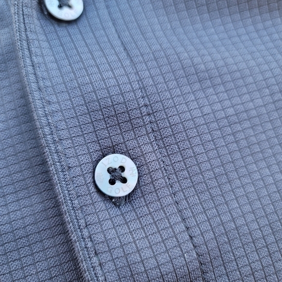 Izod Men's Golf Polo Shirt Textured Black Stretch Cool Dry Size M Medium - Picture 9 of 10